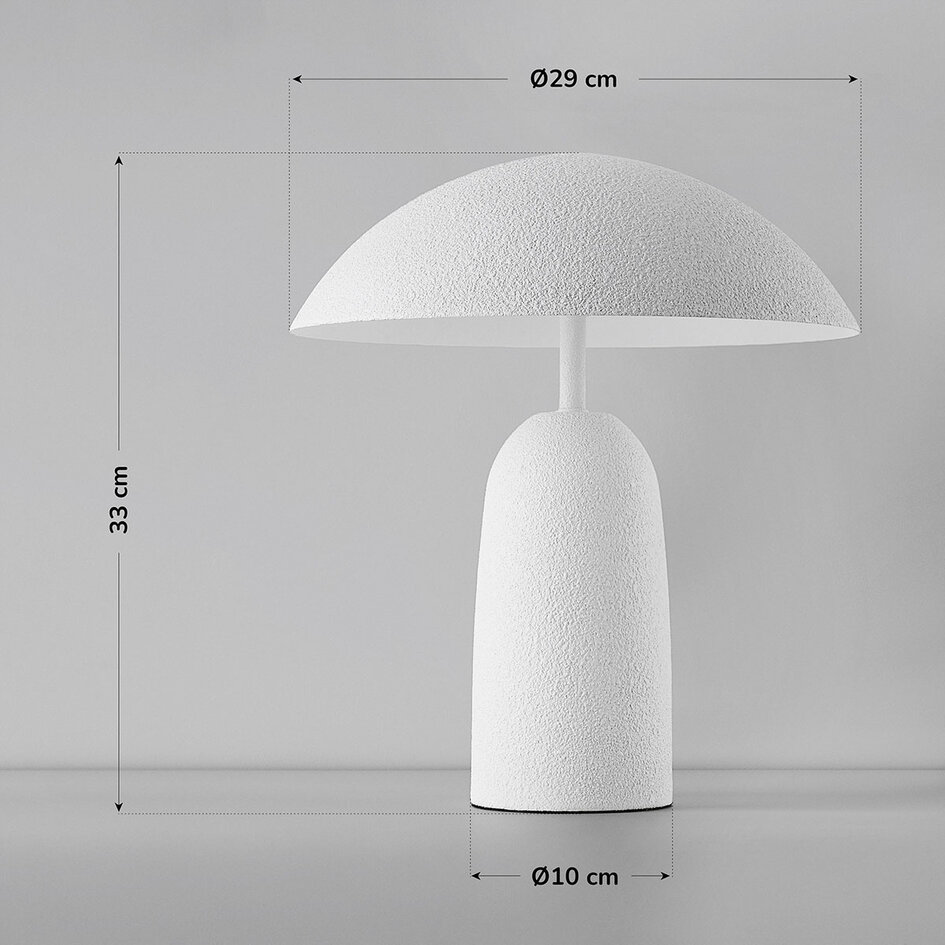 Svampformad bordslampa Pablo med två lampor i vit metall