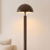 Svampformad golvlampa Alexi i brun metall