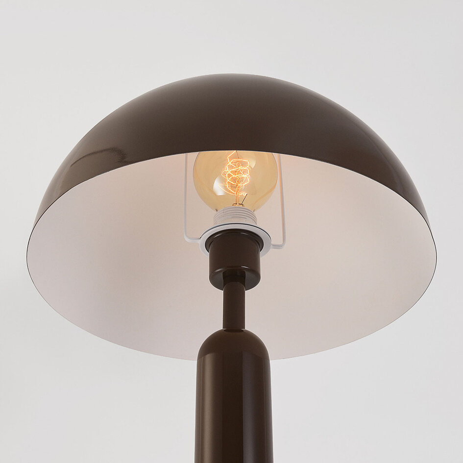 Svampformad golvlampa Alexi i brun metall