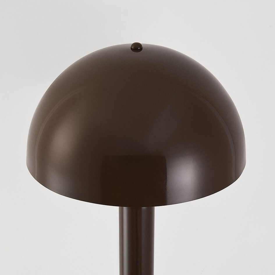 Svampformad golvlampa Alexi i brun metall