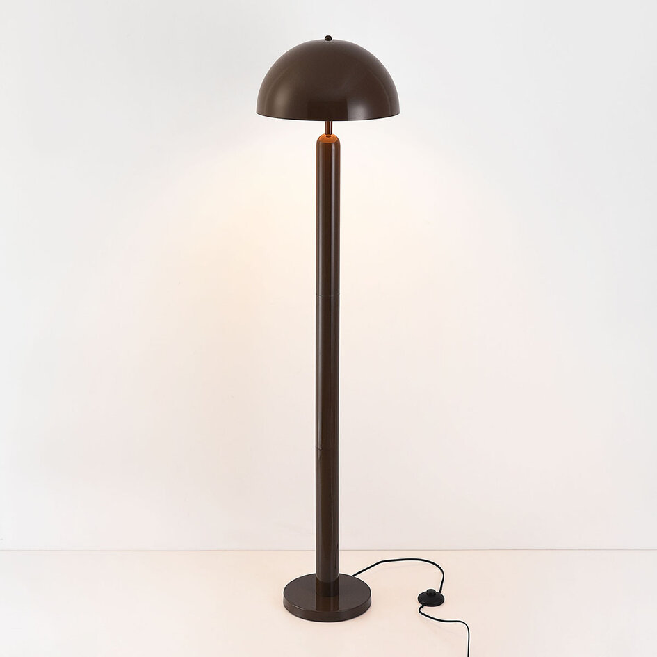 Svampformad golvlampa Alexi i brun metall