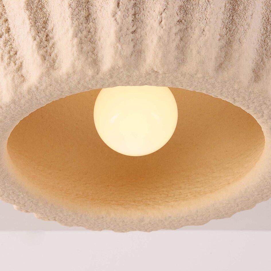 Wabi sabi-taklampa Kagei - sandbeige med steneffekt