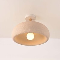 Wabi sabi-taklampa Zenro - sandbeige med roséguldsdetalj