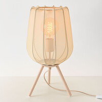 Bordslampa Solva av tyg i ljusbeige