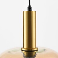 Pendellampa Sofito i guld med amberglas