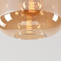 Taklampa Soli i svart med amberglas