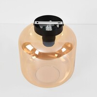 Taklampa Soli i svart med amberglas