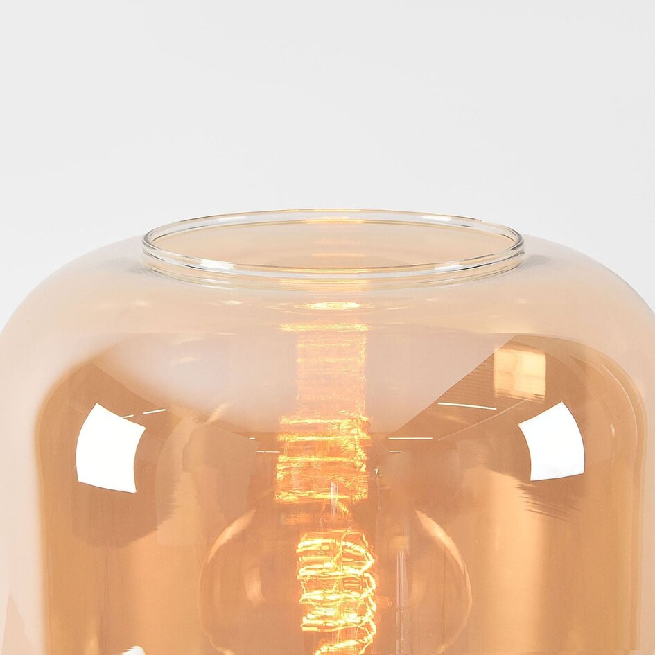 Bordslampa Solo i svart med amberglas