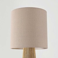 Golvlampa Papira i naturell med linneskärm