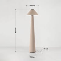 Golvlampa Violetta i linne, benvitt