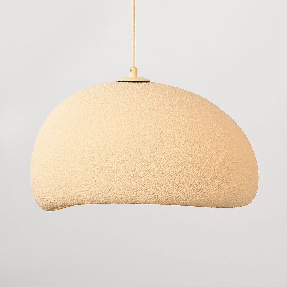 Wabi Sabi pendellampa Klori med fem lampor, sandbeige steneffekt