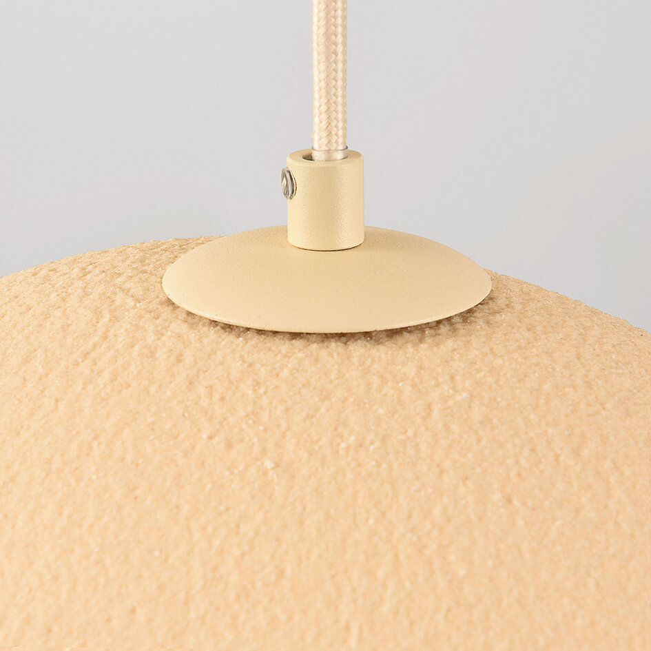 Wabi Sabi pendellampa Klori med fem lampor, sandbeige steneffekt