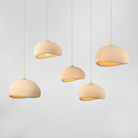 Wabi Sabi pendellampa Klori med fem lampor, sandbeige steneffekt