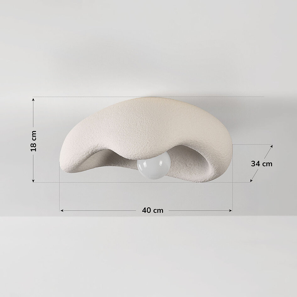 Wabi Sabi taklampa Ishi med steneffekt i vitt