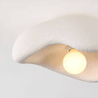 Wabi Sabi taklampa Ishi med steneffekt i vitt