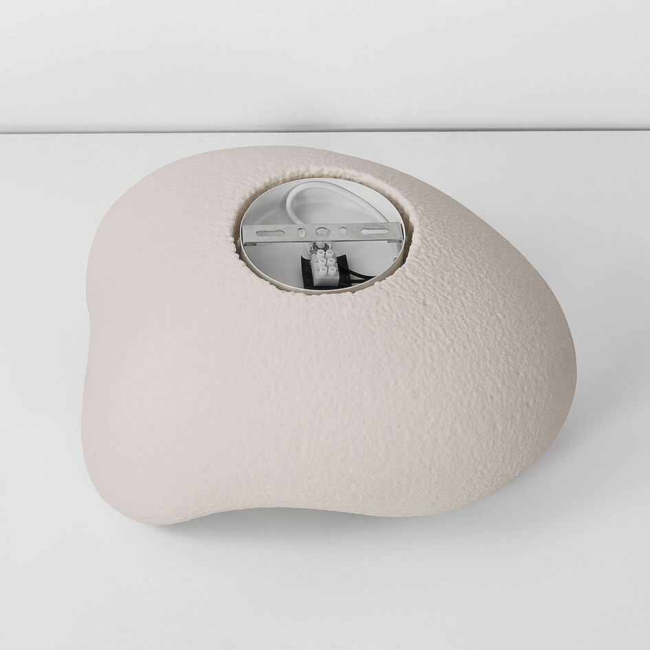 Wabi Sabi taklampa Ishi med steneffekt i vitt