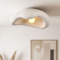 Wabi Sabi taklampa Ishi med steneffekt 60 cm i vitt