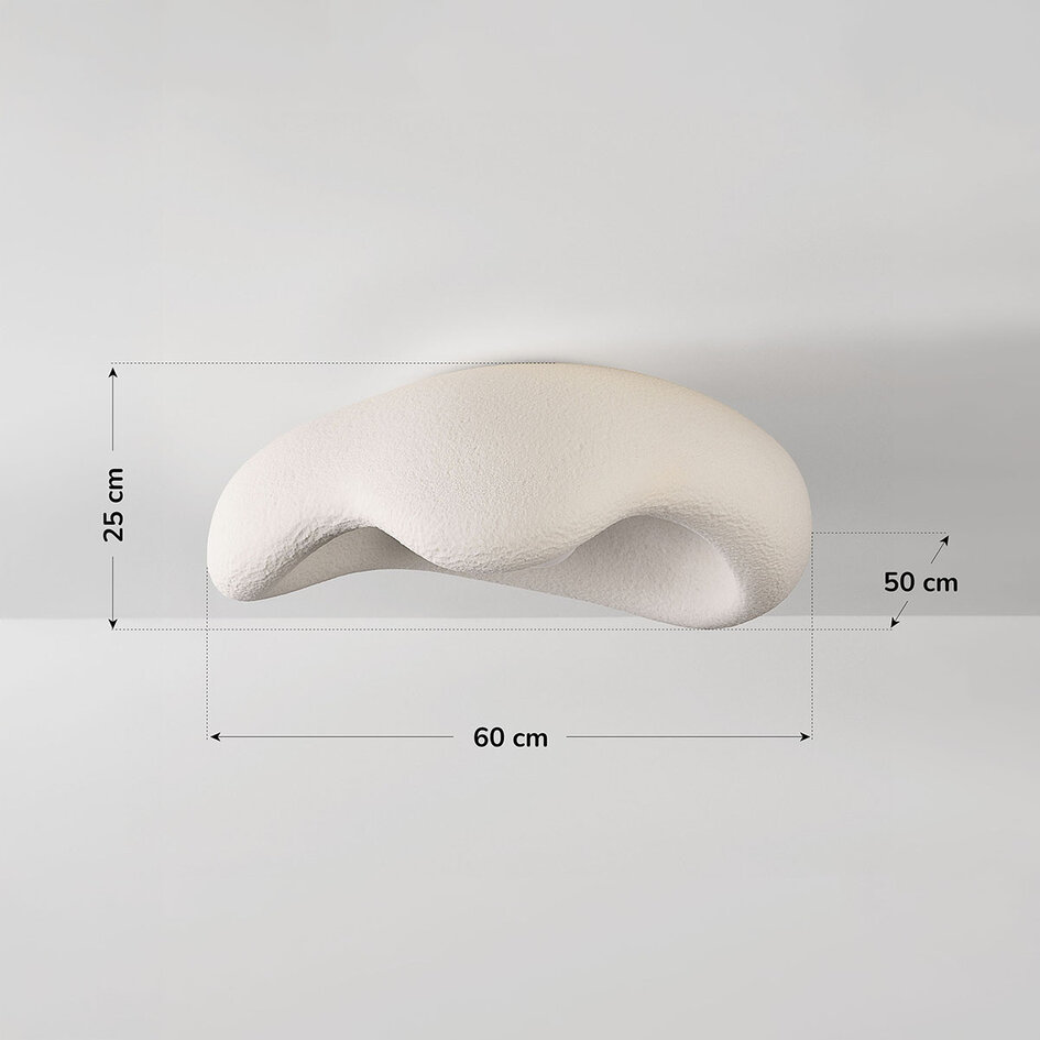 Wabi Sabi taklampa Ishi med steneffekt 60 cm i vitt
