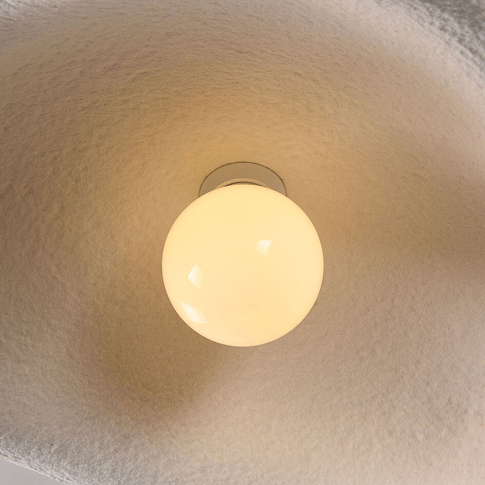 Wabi Sabi taklampa Ishi med steneffekt 60 cm i vitt