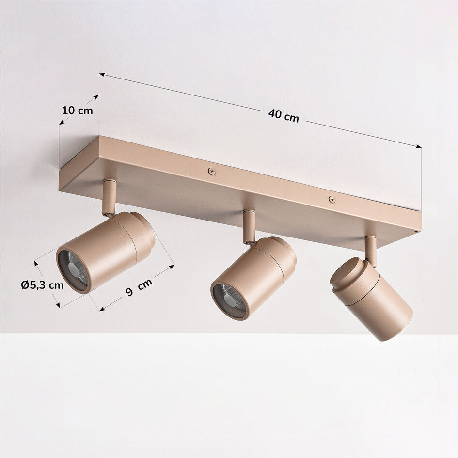 Takspotlight Tivo med 3 vridbara spotlights - sandbeige