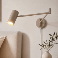 Vägglampa Brino med justerbar arm - sandbeige