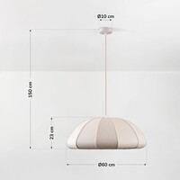 Taklampa Lotta med tygskärm - bruten vit
