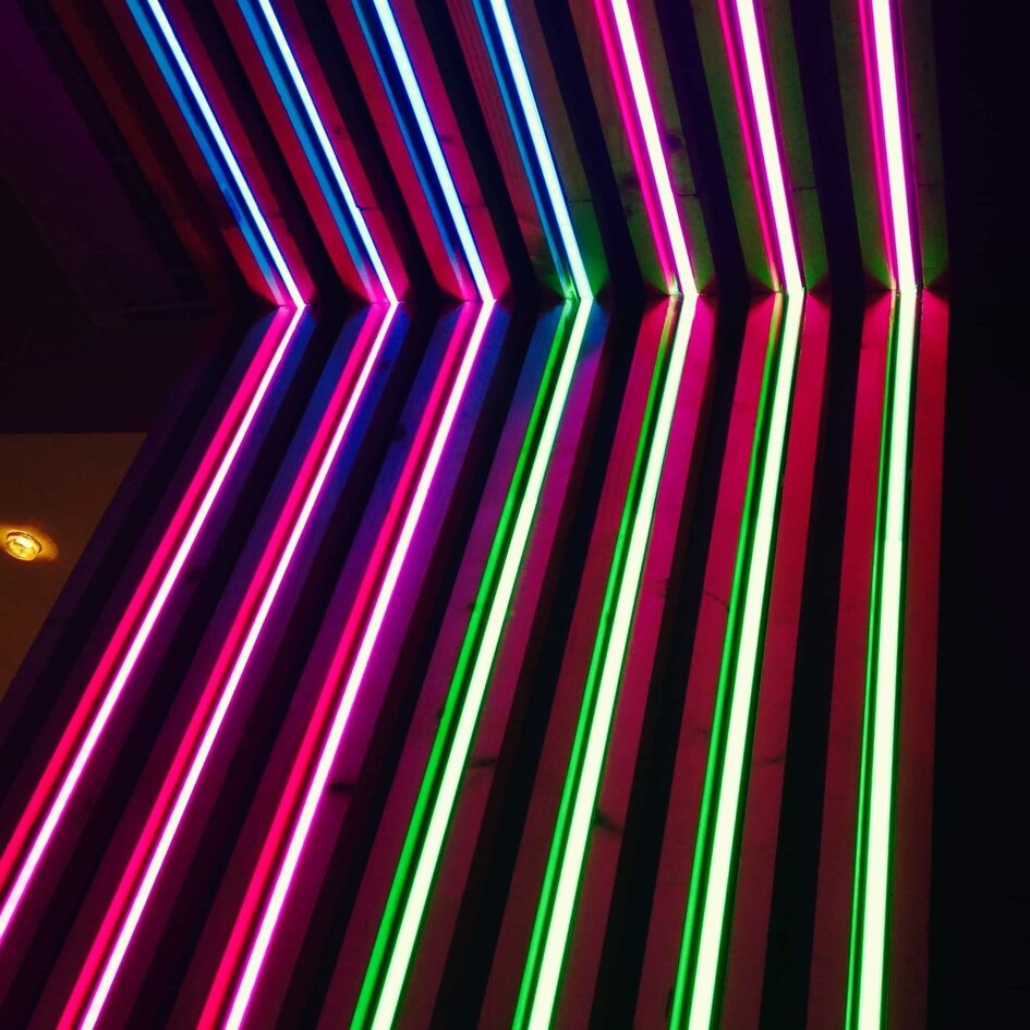 Neon ljusslang NULI i blått