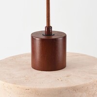 Japandi taklampa Flory med travertin (natursten) och trä