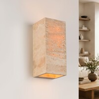 Vägglampa Brian i travertin (natursten) - upp & ner