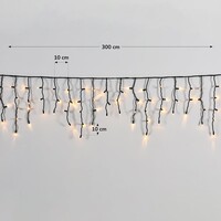 Kopplingsbar istappsbelysning | från 3 meter med 114 LED - varmvit | gummi