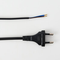 Anslutningskabel med eurokontakt svart, 2 meter - 2 x 0,75 mm