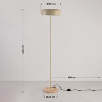 Golvlampa Arlie med fot i travertinlook - beige
