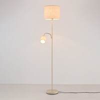 Golvlampa Savanna med justerbar läslampa - beige