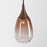 6-ljus taklampa Loic med ombréglas - brun