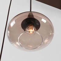 6-ljus taklampa Loic med ombréglas - brun