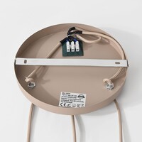 3-ljus taklampa Loua med bärnstensfärgat glas - sandbeige