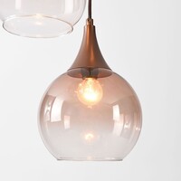 3-ljus taklampa Loua med ombréglas - brun