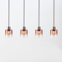 Pendellampa Palaio med fyra lampor, ombre-glas i brunt
