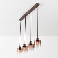 4-ljus taklampa Palaio med ombréglas - brun
