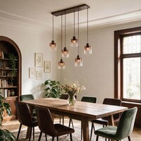 6-ljus taklampa Palaio med ombréglas - brun