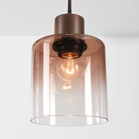 6-ljus taklampa Palaio med ombréglas - brun