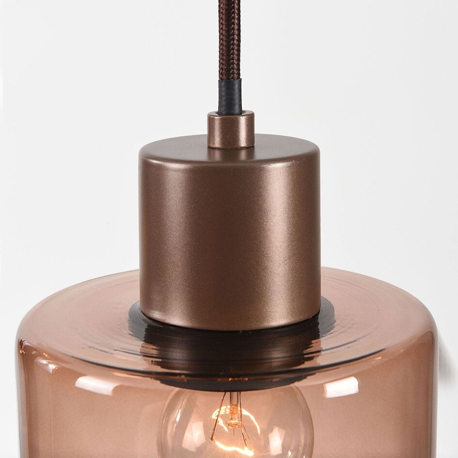 6-ljus taklampa Palaio med ombréglas - brun