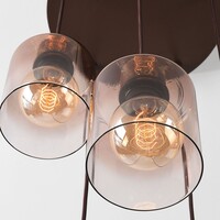 Design taklampa Palaio 5-ljus med ombréglas - brun