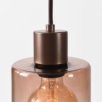 Design taklampa Palaio 5-ljus med ombréglas - brun
