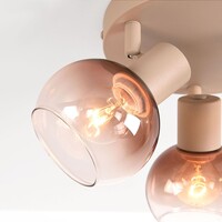 Justerbar taklampa Terra 3-ljus med ombréglas - beige