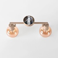 Taklampa Phiene med 2 vridbara bärnstensfärgade glasskärmar - beige