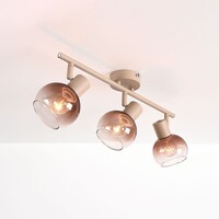 Justerbar taklampa Lorie 3-ljus med ombréglas - beige