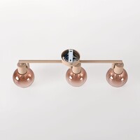 Justerbar taklampa Lorie med tre lampor, ombre-glas i beige