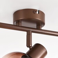 Justerbar taklampa Lorie 3-ljus med ombreglas - brun