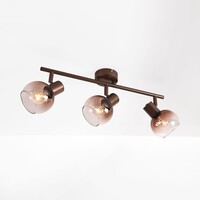 Justerbar taklampa Lorie 3-ljus med ombreglas - brun